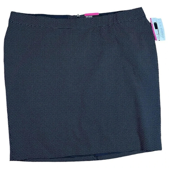 Investments Skirt Black White Dot Ponte Knit Short Mini Stretch Plus Size 24W - Picture 1 of 7